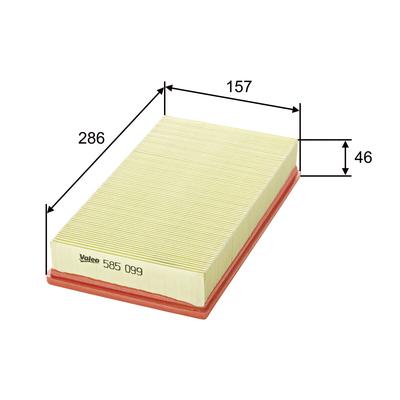VALEO Luftfilter 585099 Filtereinsatz 45mm für Ford