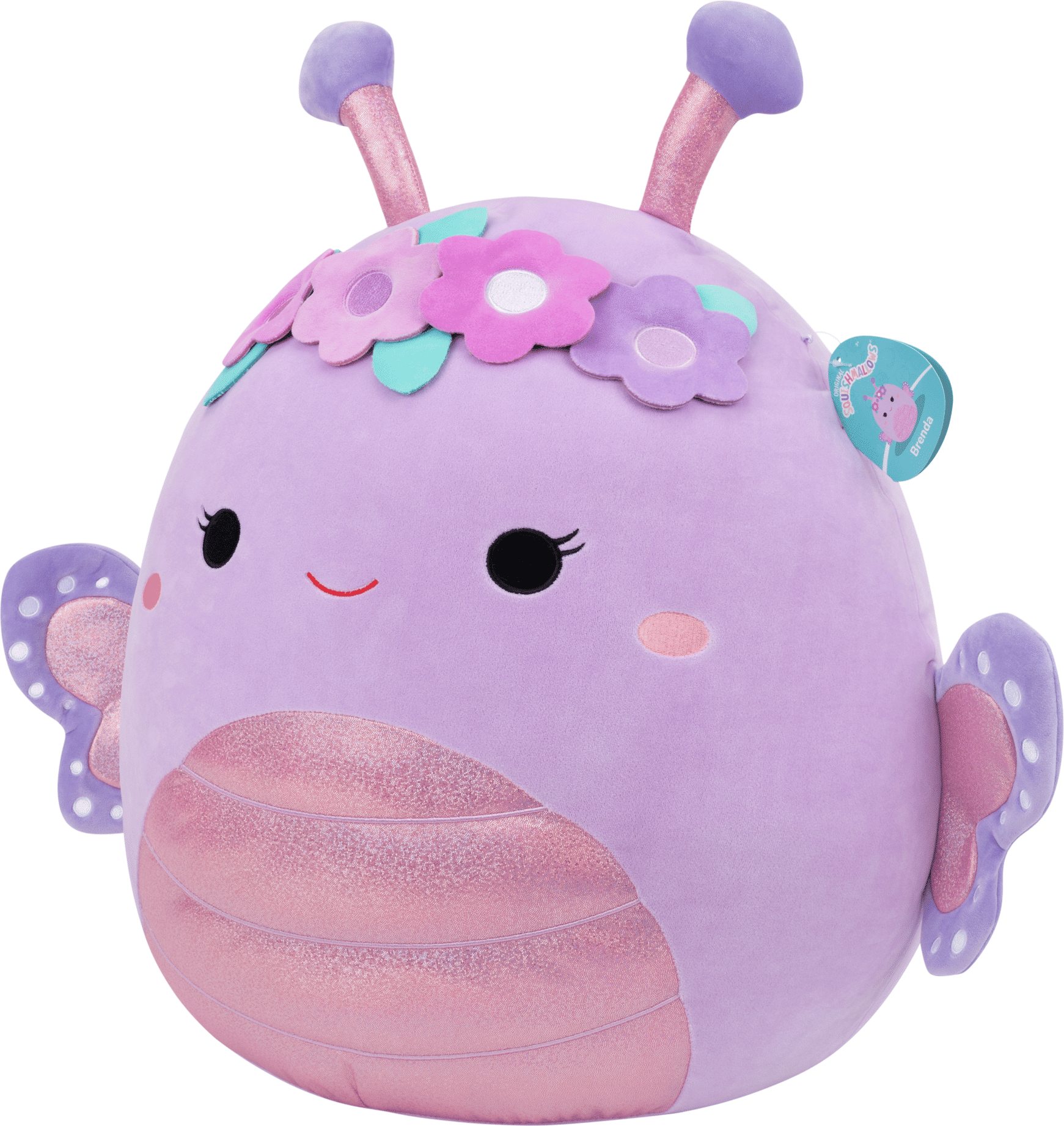 Jazwares Squishmallows Brenda Purple Butterfly 20-Inch Jumbo Plush for Kids - Soft, Squeezable Polyester Plush - Suitable from 3 Years