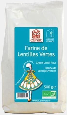 CELNAT FARINHA DE LENTILHAS VERDES BIO 500g