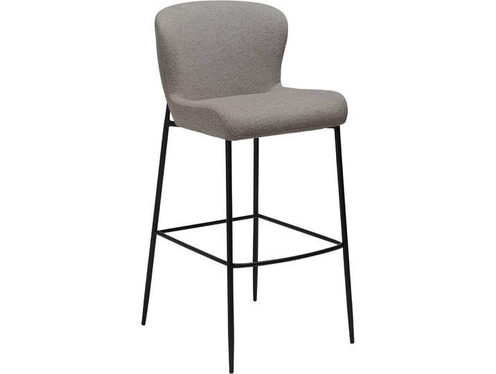 DAN-FORM Barhocker Glam hellgrau Stoff, Metall H 106 cm - Barhocker