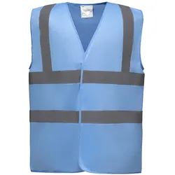 Warnschutz-Weste High-Vis 2-Bands "YK100" - 3XL - sky blue