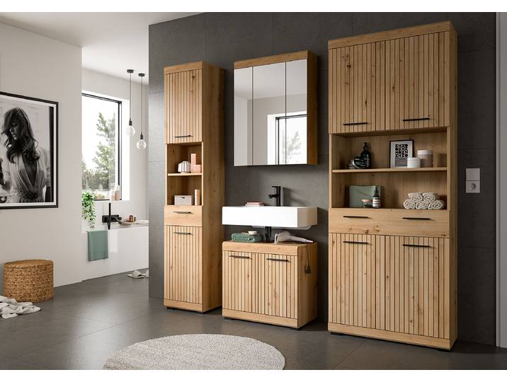 Hochschrank Scout 74cm Holz/Eiche Artisan Dekor