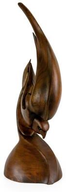 G6 Collection "16"" Wooden Handmade Eagle Abstract Sculpture Statue Handcrafted Figurine Art Hand Carved Rustic Lodge Outdoor Decorative Home"