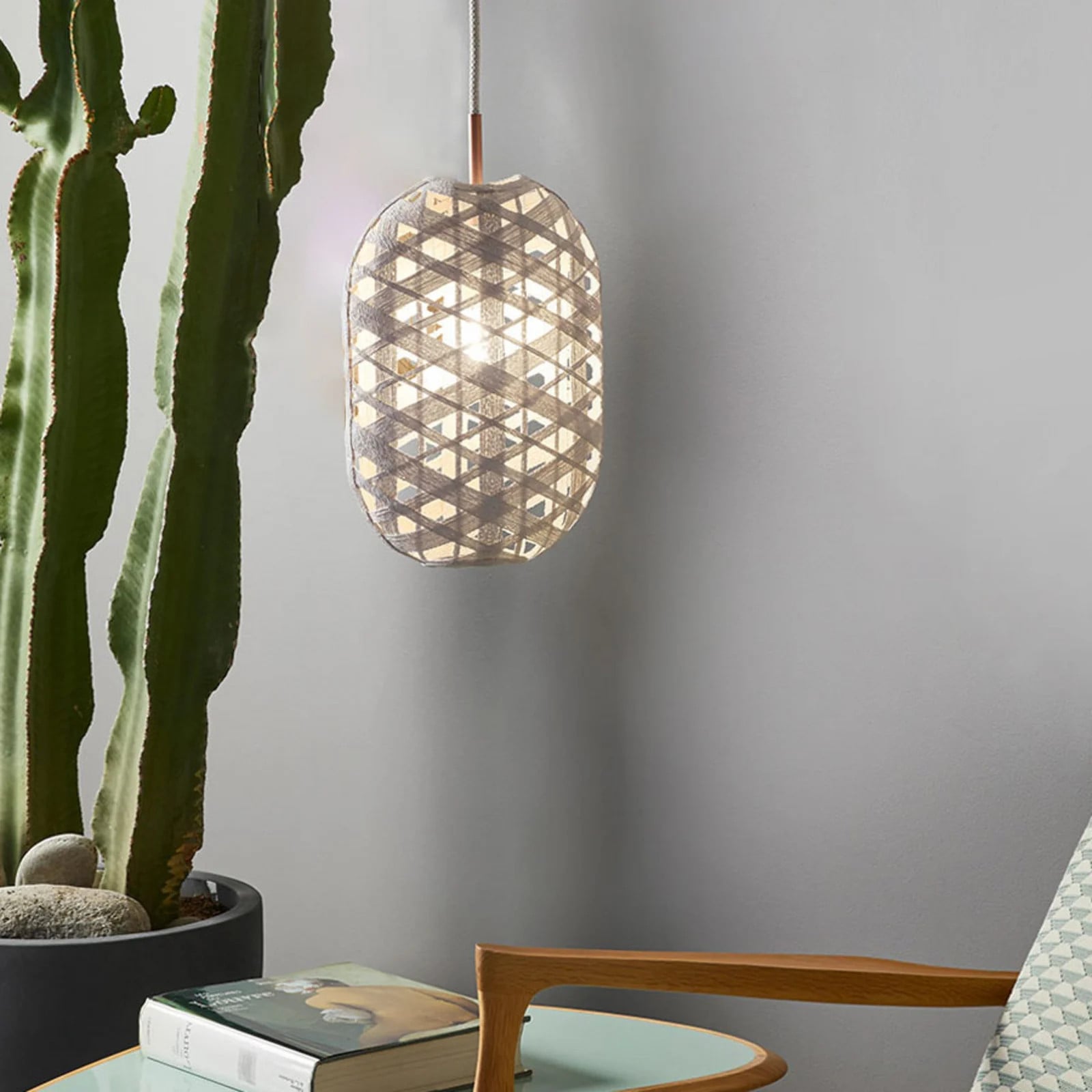 Forestier Capsule S hanglamp - Wit - Bamboe