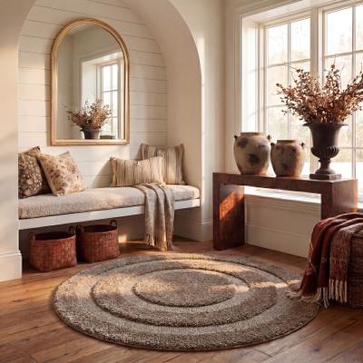 SAFAVIEH Florida Shag Carlinde Border 1.2-inch Thick Rug