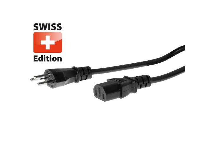 Apparatekabel Kaltgerätestecker TD 3 x 0,75 mm, schwarz, IEC 320-C13, 2 Meter
