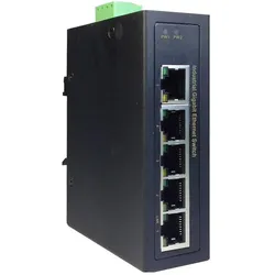 Digitus Industrial 5port Gigabit Switch (5 Ports), Netzwerk Switch, Schwarz