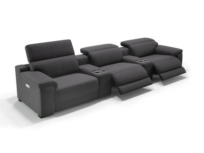 Stoff Kino Couch 3-Sitzer SORA mit Verstellung