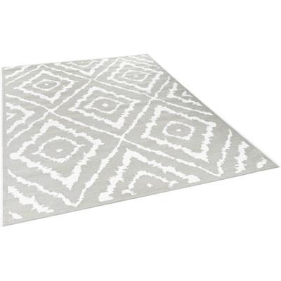 Teppich TOM TAILOR HOME "Garden Pattern" Gr. 3, grün, B:123cm H:3mm L:180cm, Kunstfaser, Teppiche, Teppich, Flachgewebe, modernes Rauten Design, In- und Outdoor geeignet