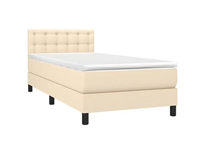 vidaXL Boxspringbett mit Matratze Creme 90x200 cm Stoff