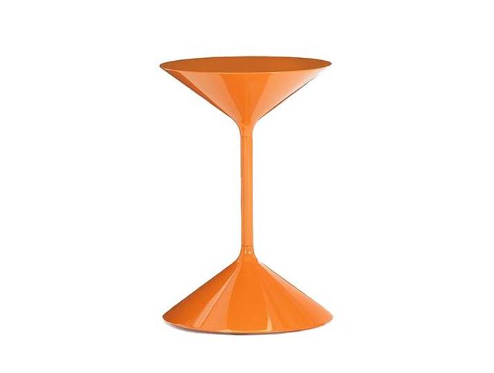 ZANOTTA table basse TEMPO (H 50 cm caramel - Polyuréthane poli et acier)