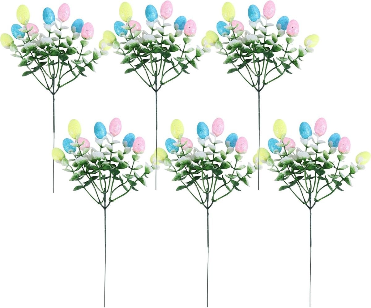 Decoratieve Paastakken met eieren - Groen - 27 cm