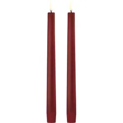 Piffany LED Spitzkerzen Soft-fit Cap Carmine Red 2,3x25cm 2er-Set