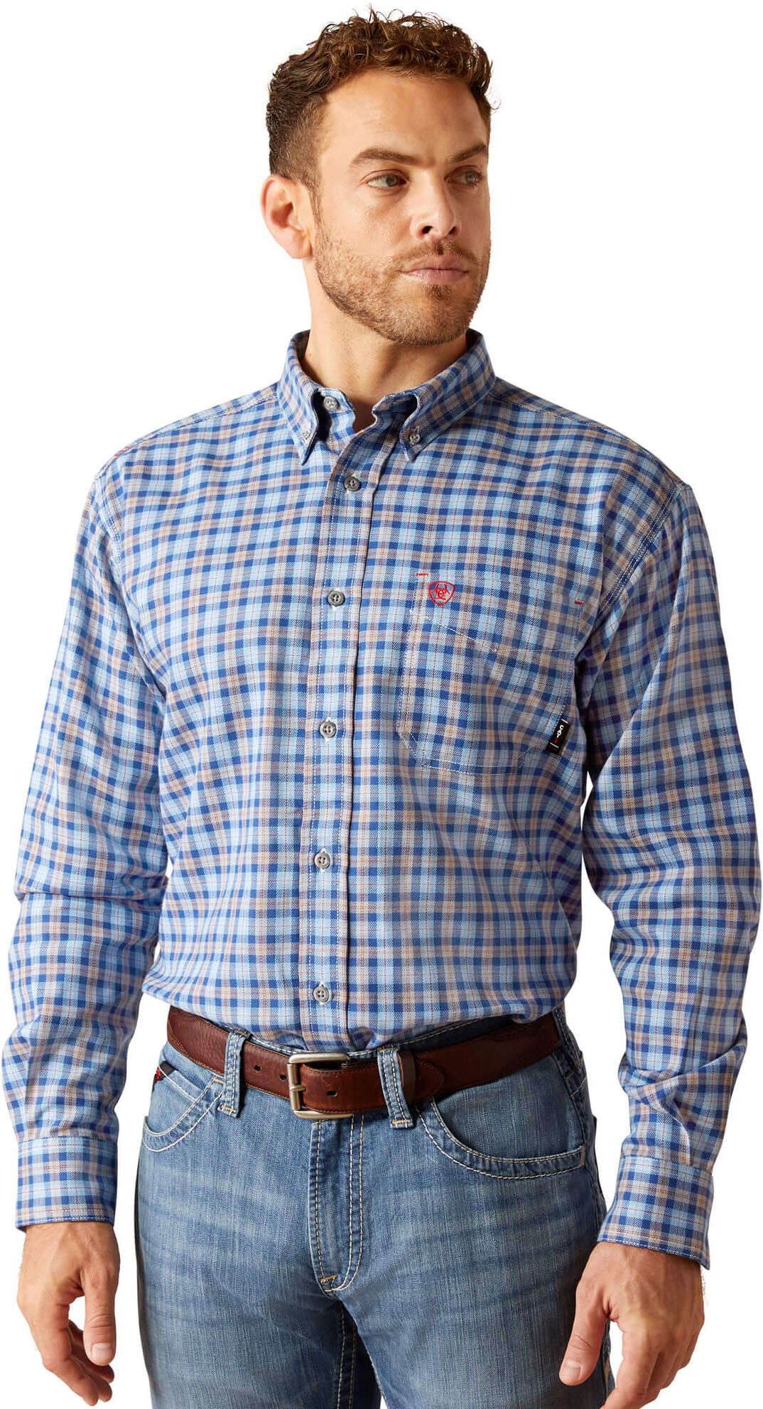 Men's Flame-Resistant Sierra Work Shirt in Glacier Blue, Size: XL by Ariat