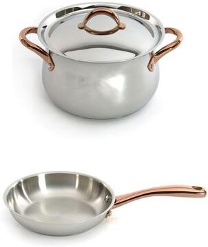 BergHOFF Ouro Gold 3pc 18/10 Stainless Steel Starter Set, SS Lids , Rose Gold Handles