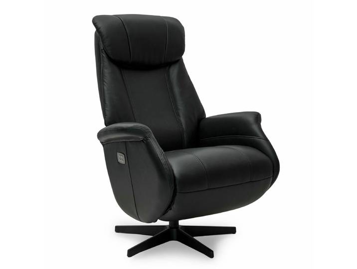 Elektrischer Relaxsessel Bonanza - Echtleder Schwarz, 2 Motoren