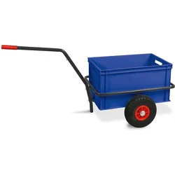 BRB Robuster Handwagen in anthrazit, belastbar bis zu 200 kg, mit 32 cm hohem Kasten in blau