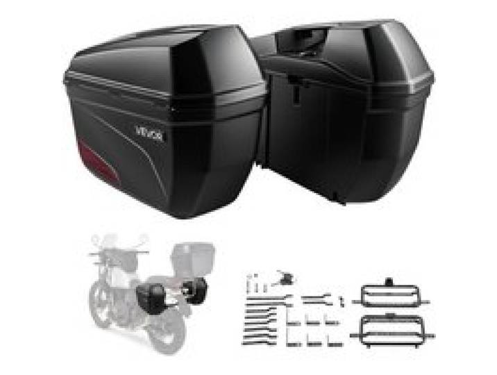 VEVOR Sacoche de Moto Latérale 23 L 2PCs Sac de Selle Rigide Universel ABS, Valises Étanches et Amovibles avec Serrure de Sécurité, Gauche et Droite, pour Rangement des Bagages, Casques, Outils