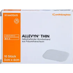 Allevyn Thin 5x6 cm Dünne Wundauflage 10 ST