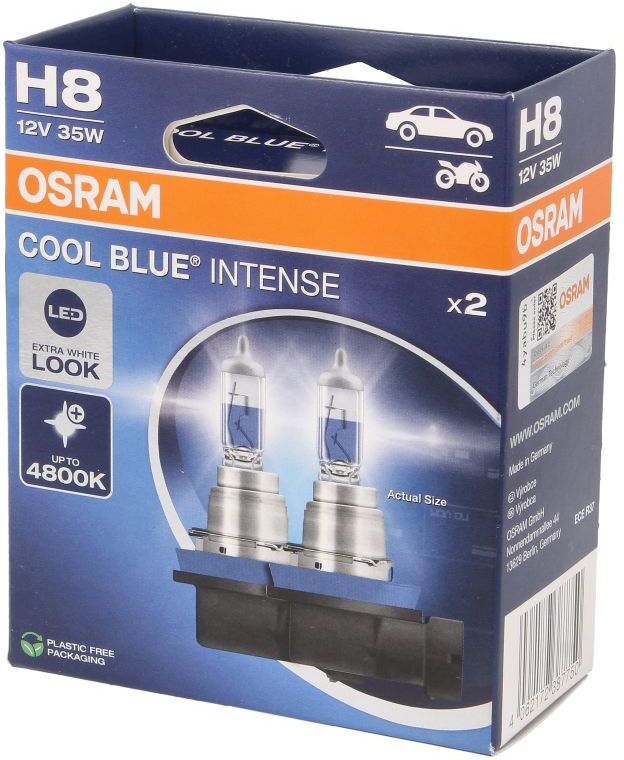 Ams-Osram Lampada a incandescenza OSRAM Cool Blue Intense NextGen H8 12V, 35W, 2 Pezzo