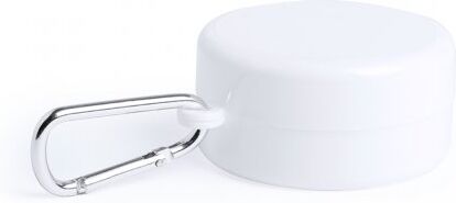 Berty Bicchiere Pieghevole Bianco 220ml con Pill Box e Moschettone Personalizzate o neutre