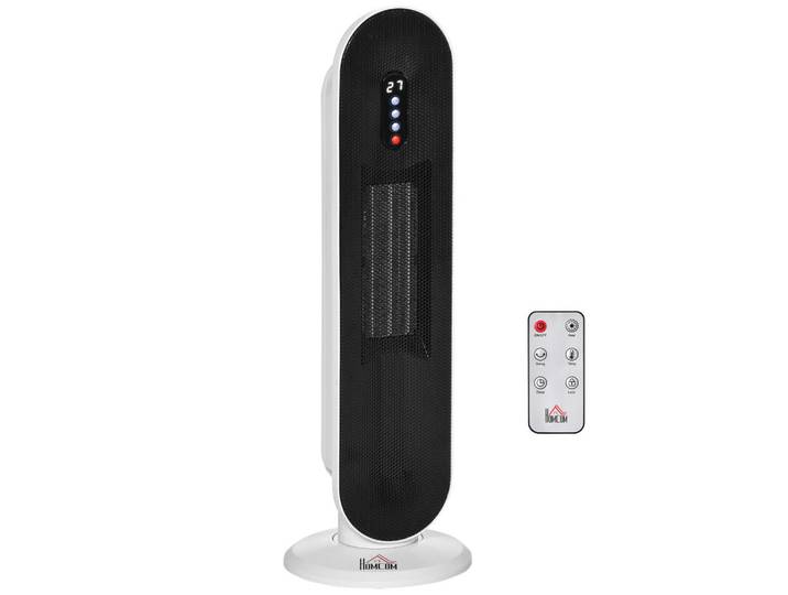 Homcom Heizgerät Heizlüfter 2000W Heizturm mit Fernbedienung Oszillation Kunststoff, Weiß, 21x63.5x21 cm, Elektrogeräte, Heizgeräte, Heizstrahler