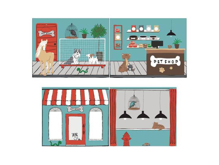 Spielvorhang Pet Shop