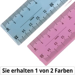 Kores Lineal LIN42131, 15 cm, Kunststoff, farbig transparent
