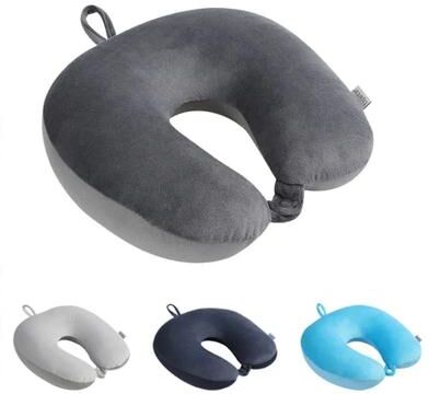 Uplifted Trends Slow Rebound Travel Neck Pillow For Comfort And Support light Gray