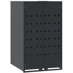 DELUKE Mülltonnenbox GORILO für 1 Tonne Anthrazit 69x79x117 cm Stahl | Mülltonnenverkleidung 1er Mülltonnenhaus