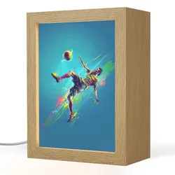 NACHTTISCHLAMPE Fußballer - Farbspritzer - Farbenfroh - Ball 15x20 cm