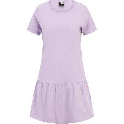 A-Linien-Kleid URBAN CLASSICS "Urban Classics Damen Ladies Valance Tee Dress", Damen, Gr. XS, US-Größen, lila, 100% Baumwolle, unifarben, loose fit, Rundhals, Kleider