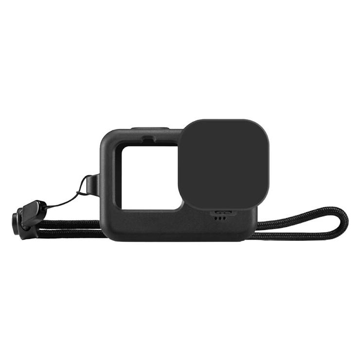 Puluz Silicone Case for GoPro HERO12, HERO11, HERO10, and HERO9 Black with Lens Cover and Strap... (PU518B)