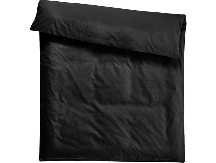 Duvetbezug Kos schwarz Einfarbig Satin 160 x 210 cm