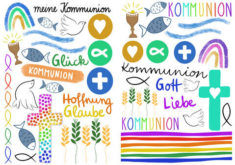Transfermotive "Kommunion", 2 Bogen