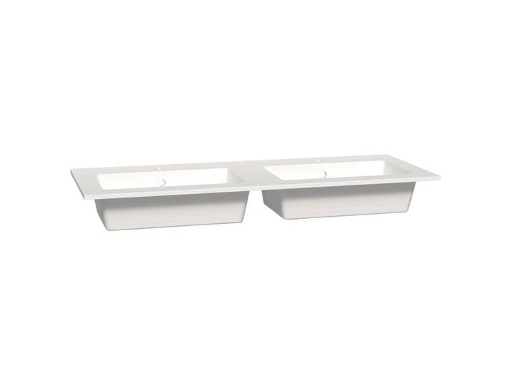 DOPPELWASCHBECKEN Weiss Hochglanz, B: 121 cm