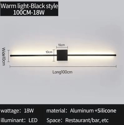 Inspire Curations Modern Minimalist Long Strip LED Wall Sconce 100 Cm tricolor No Rc