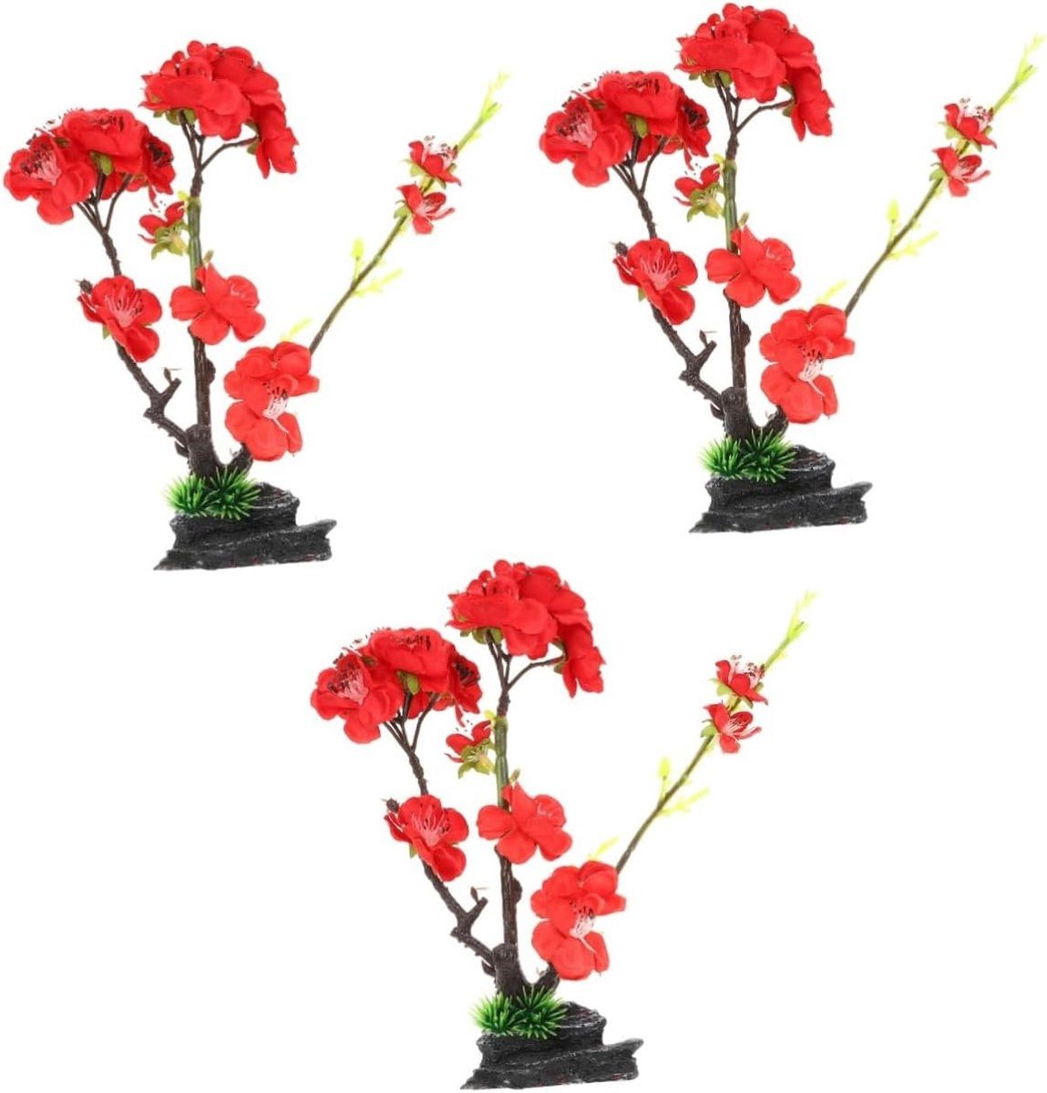 Set van 3 rode Sashimi kunstbloemen voor sushi presentatie