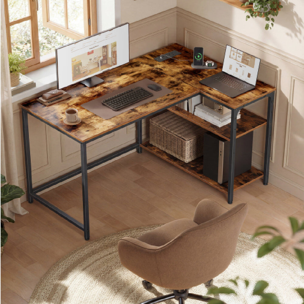 Metro Steel Computer Desk Brown 76cm H X 110cm W X 80cm D