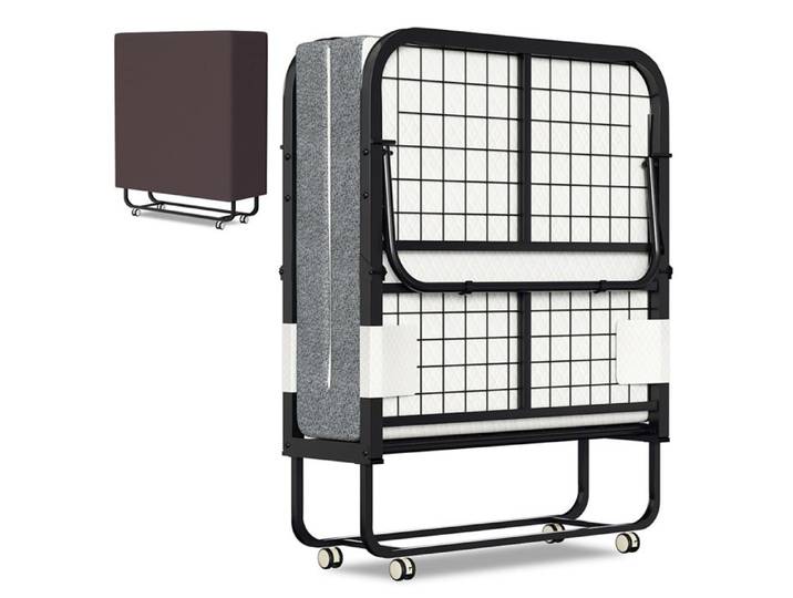 Lit d'appoint Lit simple Matelas Lit pliant Lit de camp Lit invité Lit en métal Matelas pliant Canapé lit Pliable 90x200cm