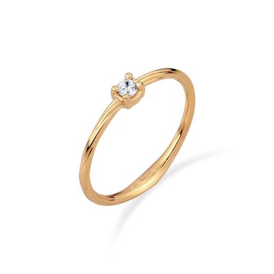 Diamantring ELLI DIAMONDS "Ring Solitär Diamant Weiß Brillantschliff (0.06 ct) 925 Sterling Silber" Gr. 54, gold, Fingerringe, Damen, 54, Silber 925 (Sterlingsilber), Diamantring