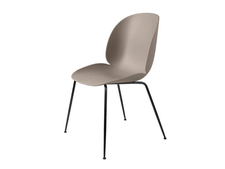 GUBI - Beetle Dining Chair, Conic Base schwarz / new beige