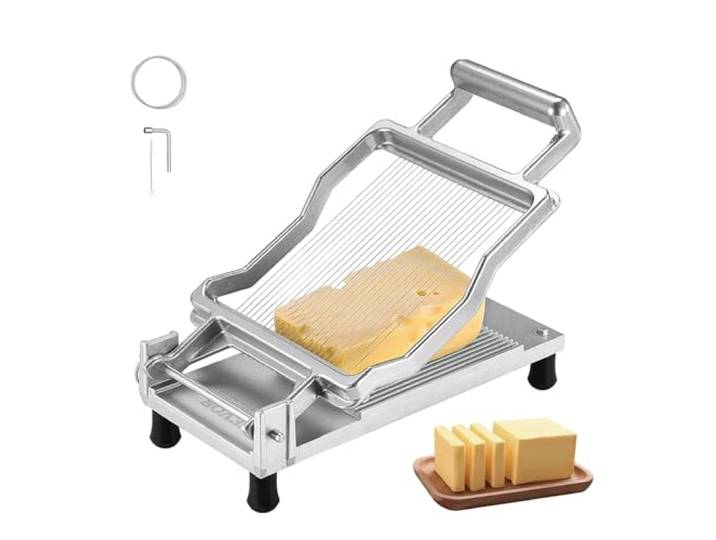 VEVOR Coupe-Fromage à Fil\, Coupe-Beurre avec Lame de Coupe Ultra-Mince\, Trancheuse à Fromage Commerciale en Alliage d'Aluminium\, Épaisseur 5 mm\, Fil Amovible en Acier Inoxydable 316\, pour Cuisine