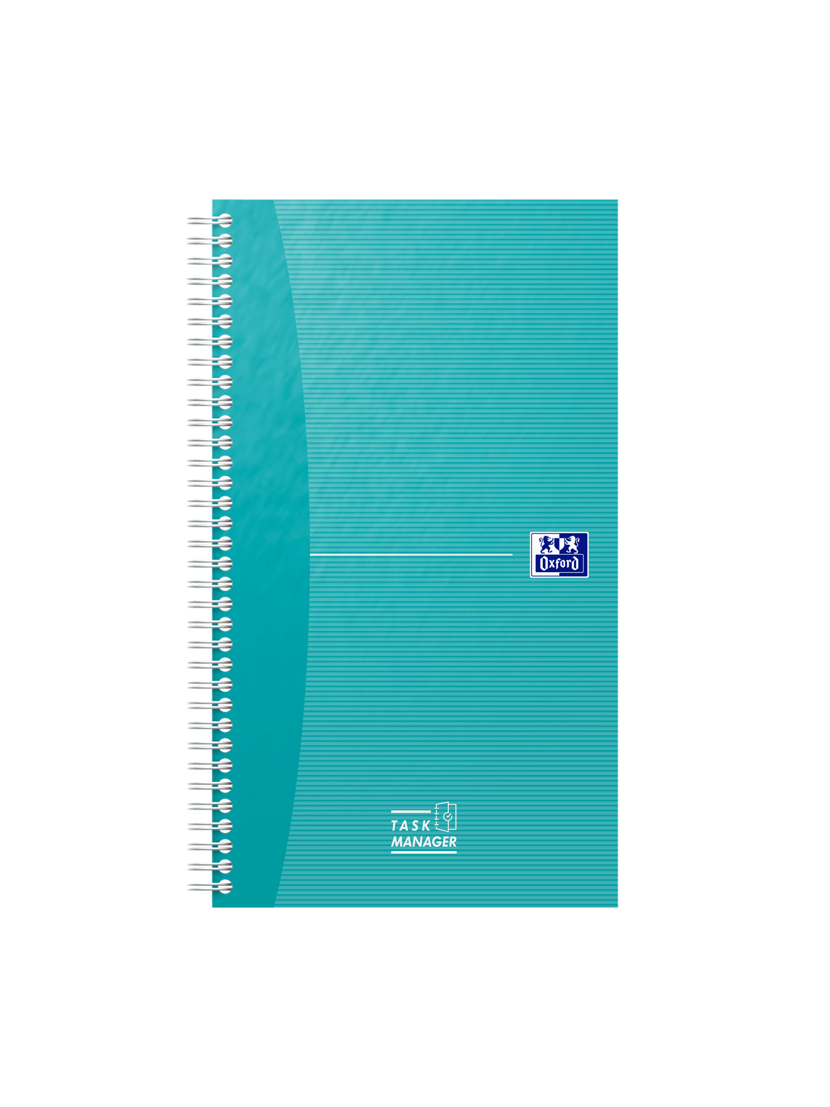 Oxford Office Essentials Task Manager, 14,1x24,6cm, Softcover, Doppelspiralbindung, 115 Blatt, Sonderlineatur, scribzee kompatibel, aqua