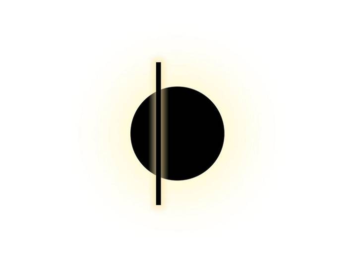 s.luce Led-Wandlampe Artus Schwarz Ø 30cm, Metall, Rund, LED integrated, 30x30x30 cm, Lampen & Leuchten, Innenbeleuchtung, Wandleuchten