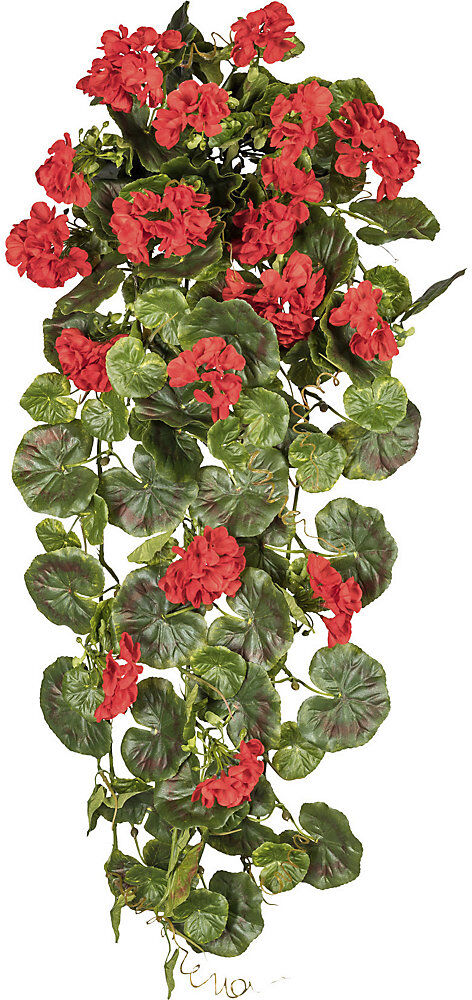 kaiserkraft Geranienhänger, Höhe 800 mm, UV-beständig, Blüten rot