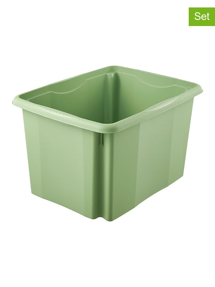 keeeper 2er-Set: Stapelboxen in Grün - 30 l - onesize