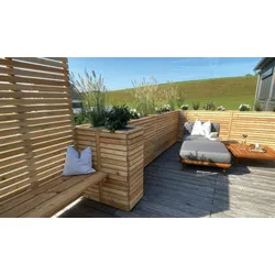 Holz Hochpflanzkasten X - Gartenhochbeet aus Sibirischer Lärche – Kräutergarten – ideales Hochbeet für den Garten oder als Abtrennung