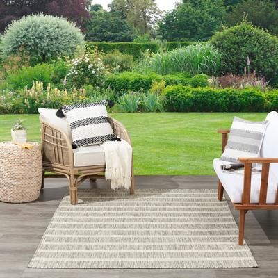 Nourison Positano Indoor/Outdoor Striped Area Rug.