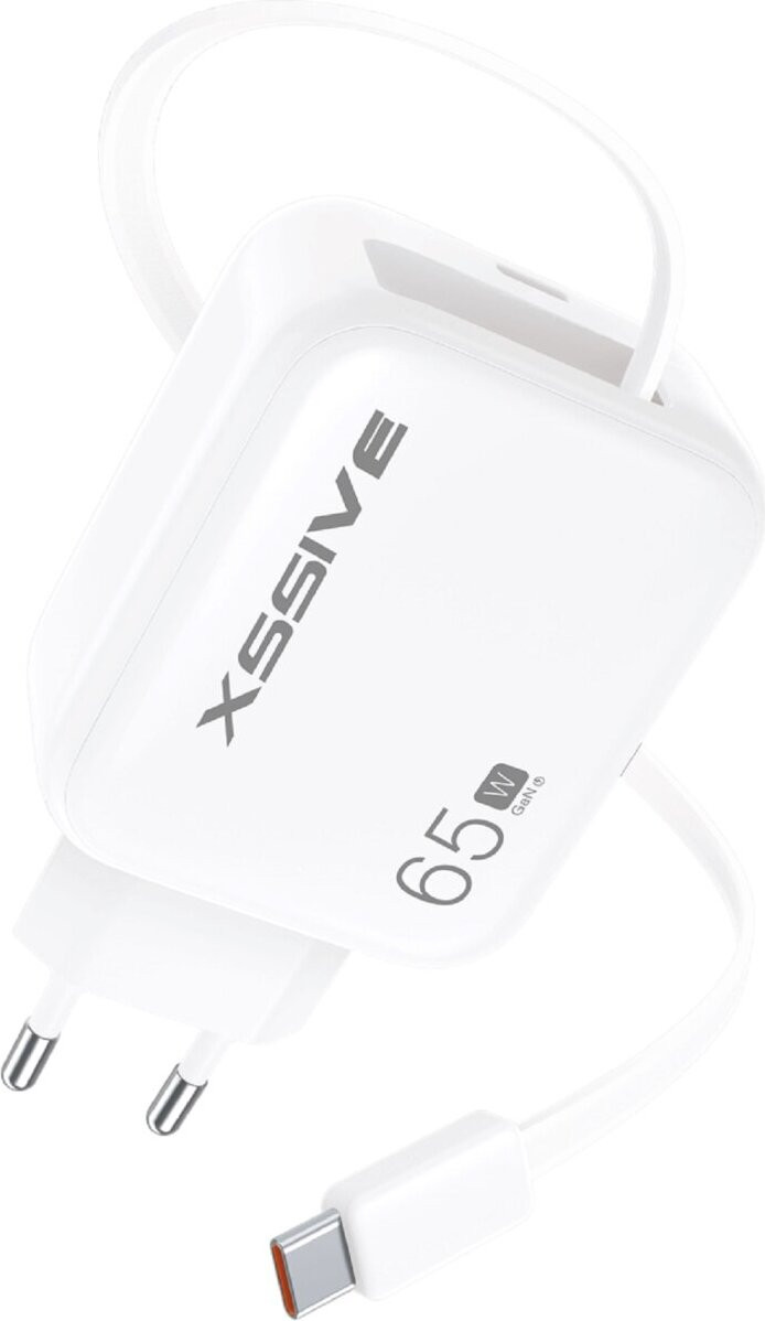 Xssive 65W PD snellader met intrekbare USB-kabel - XSS-AC80